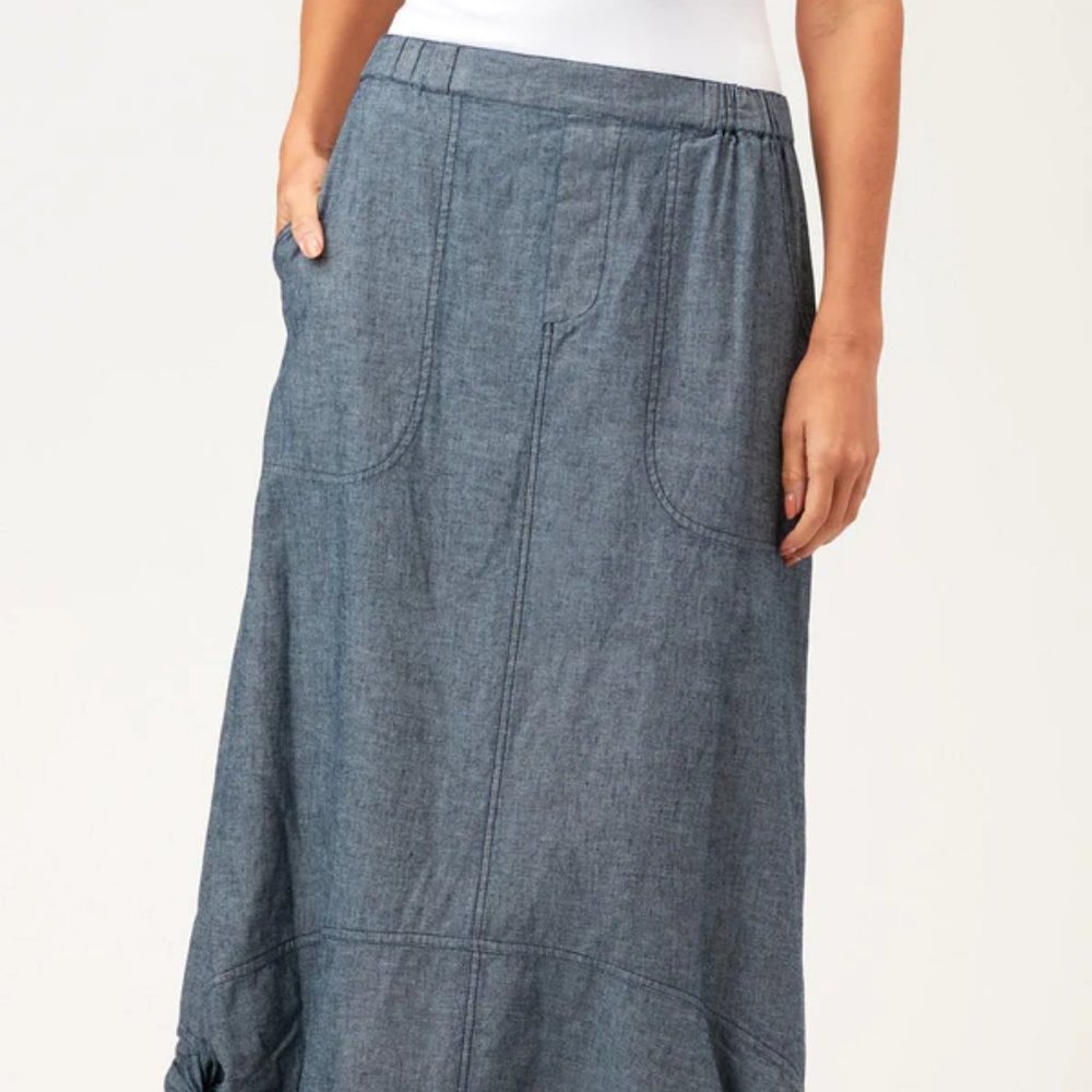 **SOLD**XCVI Wearables Karimen Skirt Lapis Blue Small